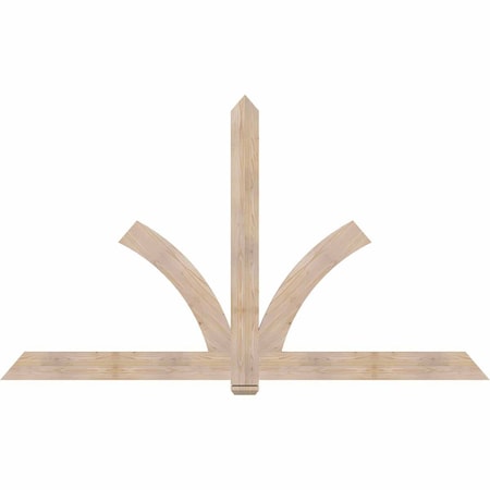 Ekena Millwork Redmond Smooth Timber Gable Bracket, Douglas Fir, 96"W x 56"H x 1 1/2"D x 5 1/2"F, 14/12 Pitch GBW096X56X0206RED00SDF